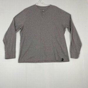Lucky Brand Shirt Men Extra Large Grey Henley Casual Preppy Los Angeles Adult XL
